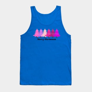 Merry Christmas pink trees Tank Top